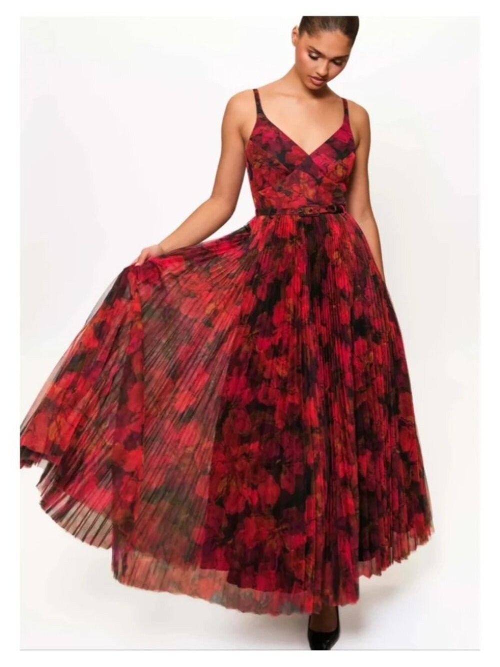 Hutch Joanna Pleated Sleeveless Gown maxi dress size 4